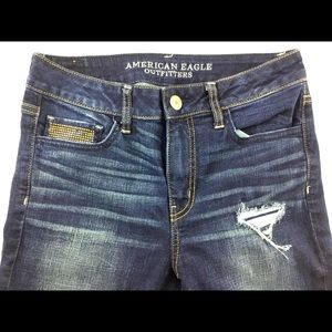 American Eagle Jegging Hi-Rise Distressed 28/40